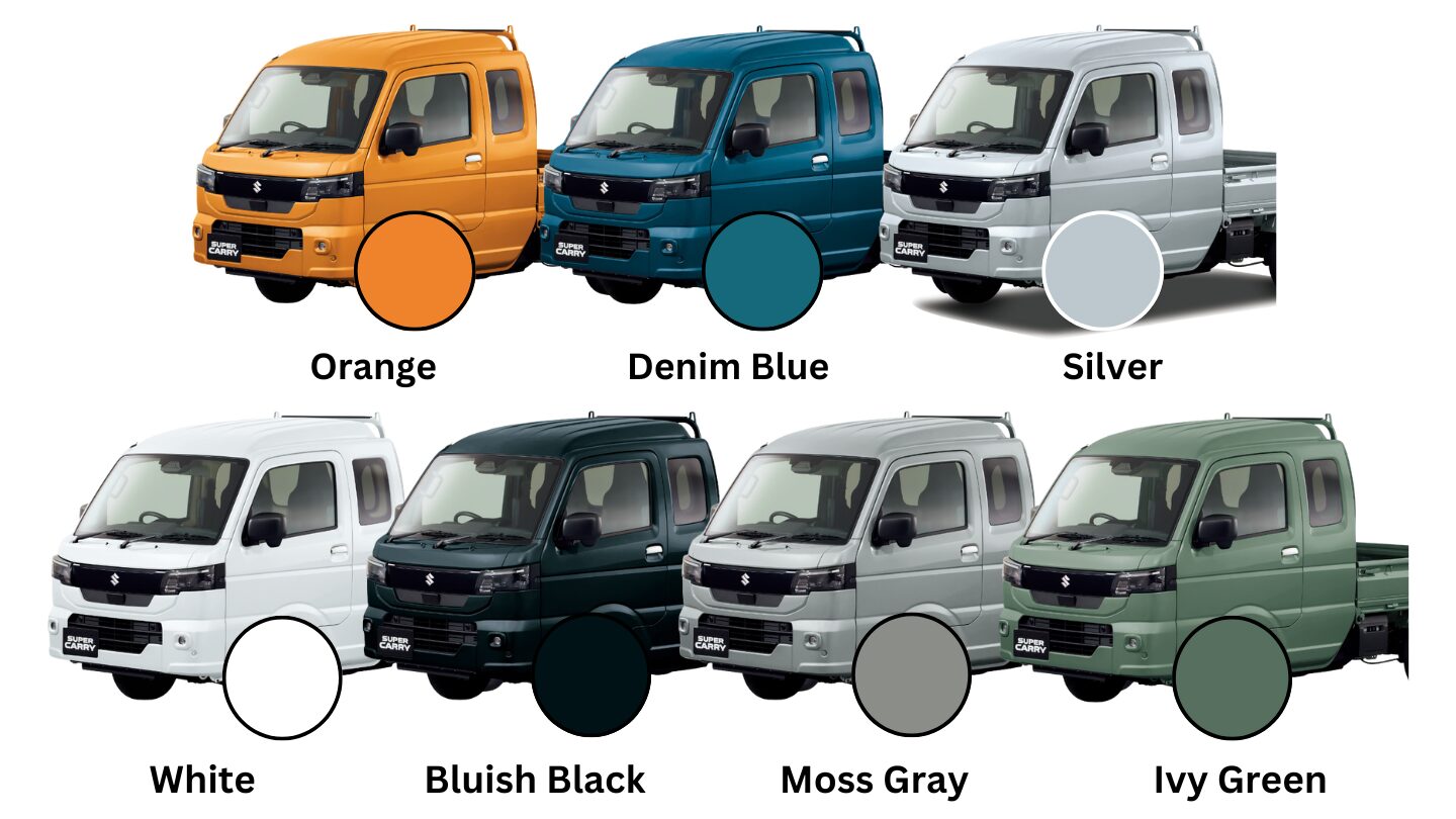 Suzuki DA16T Super Carry exterior colors after Jan 2026 model refresh