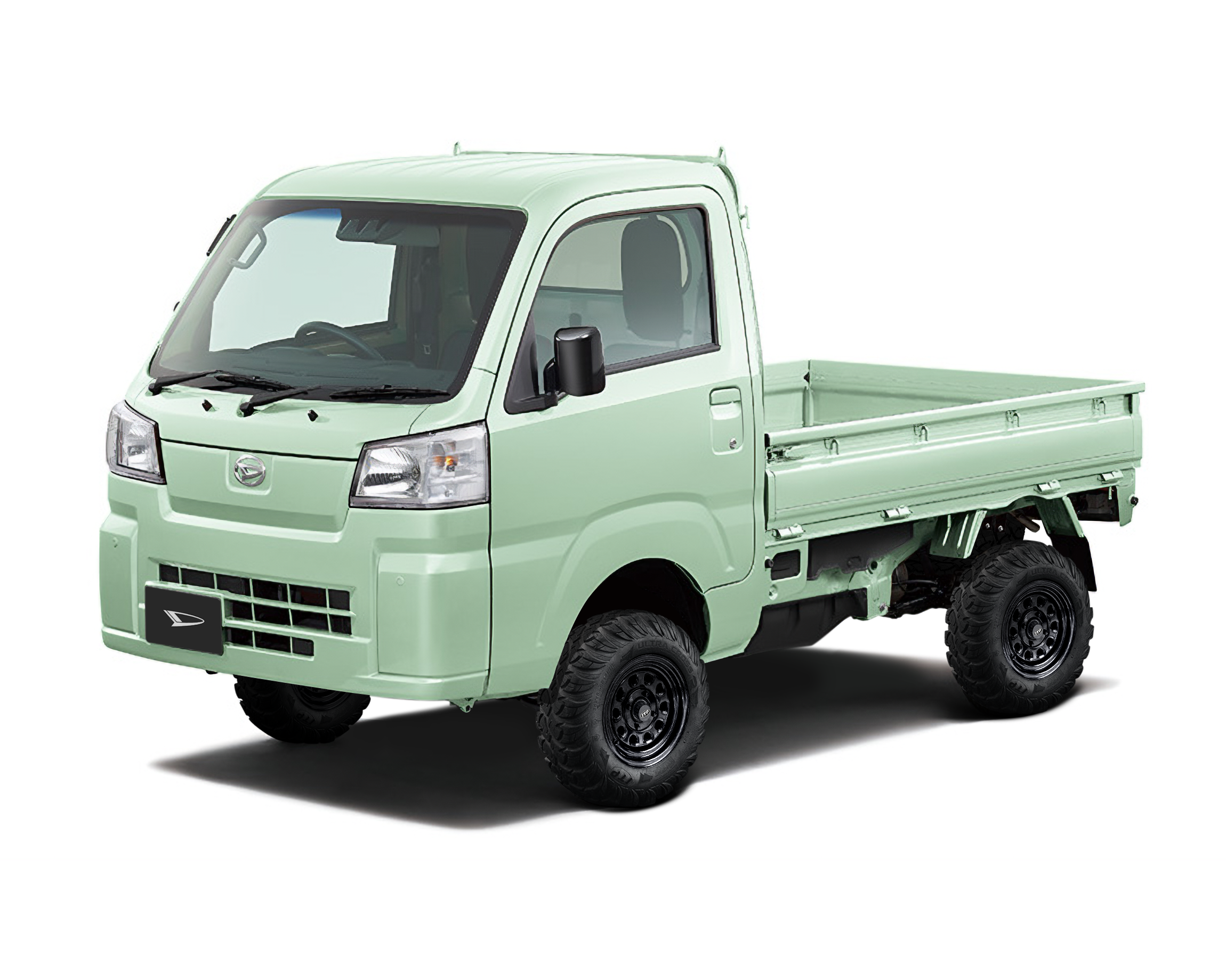 Daihatsu Hijet Regular Cab in ice green brochure-style from left-front