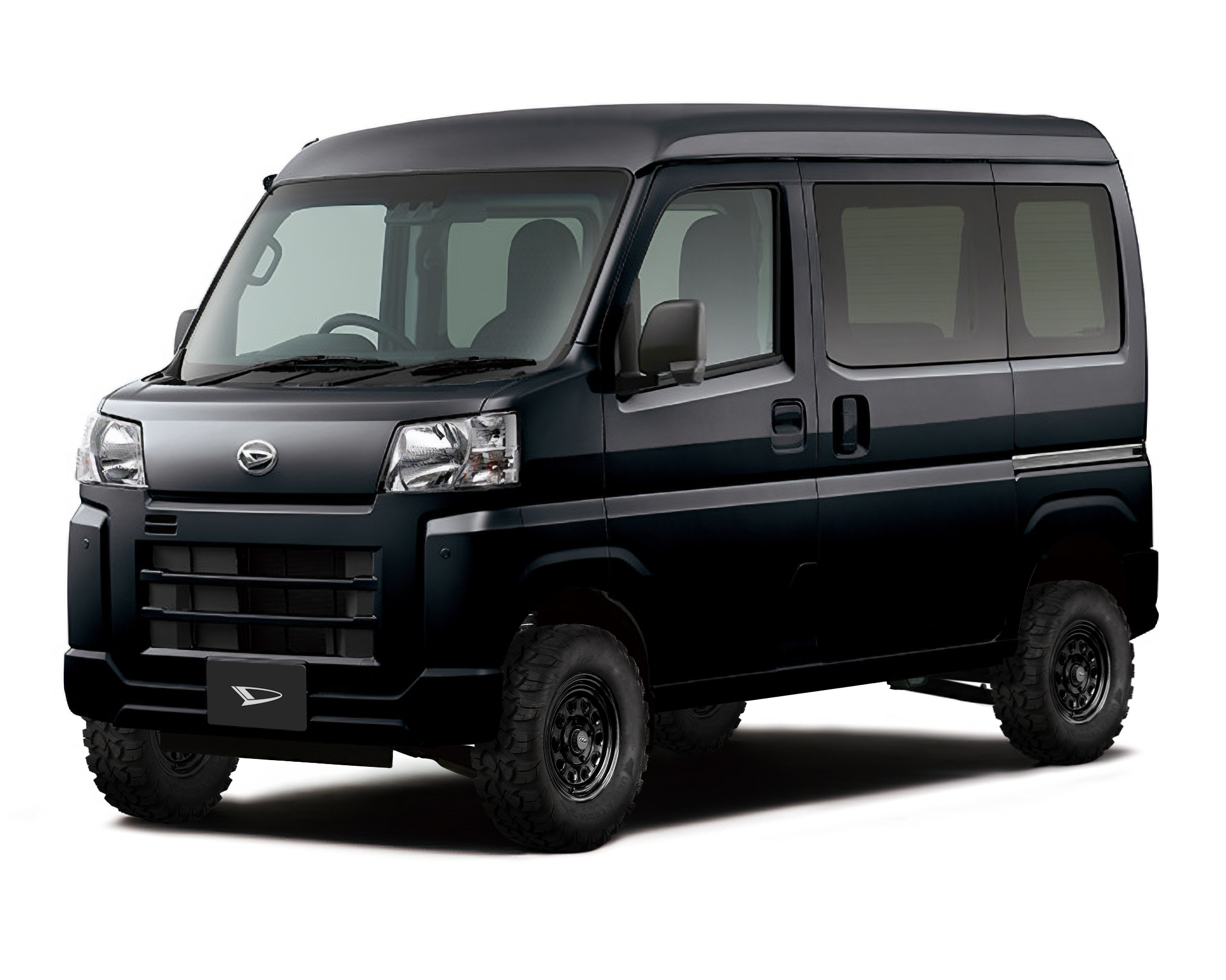 Daihatsu Hijet Cargo in black brochure-style from left-front