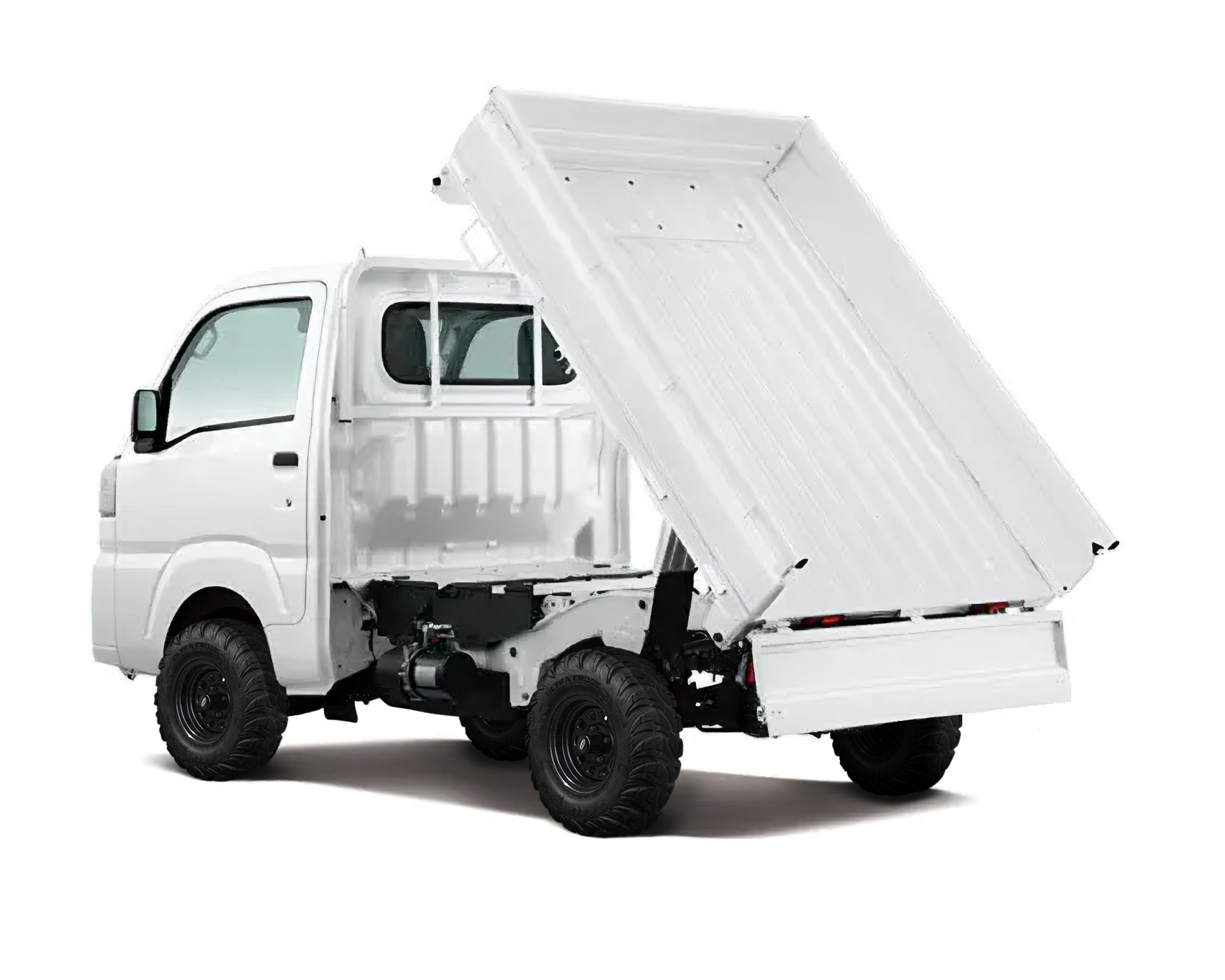 Daihatsu Hijet LD (Low Dump) Dump white brochure-style from left-rear