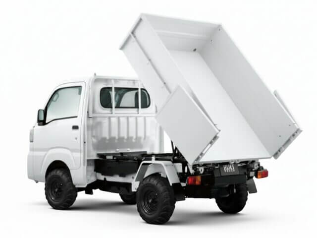 Daihatsu Hijet Cleaning Dump Japanese mini truck from left rear