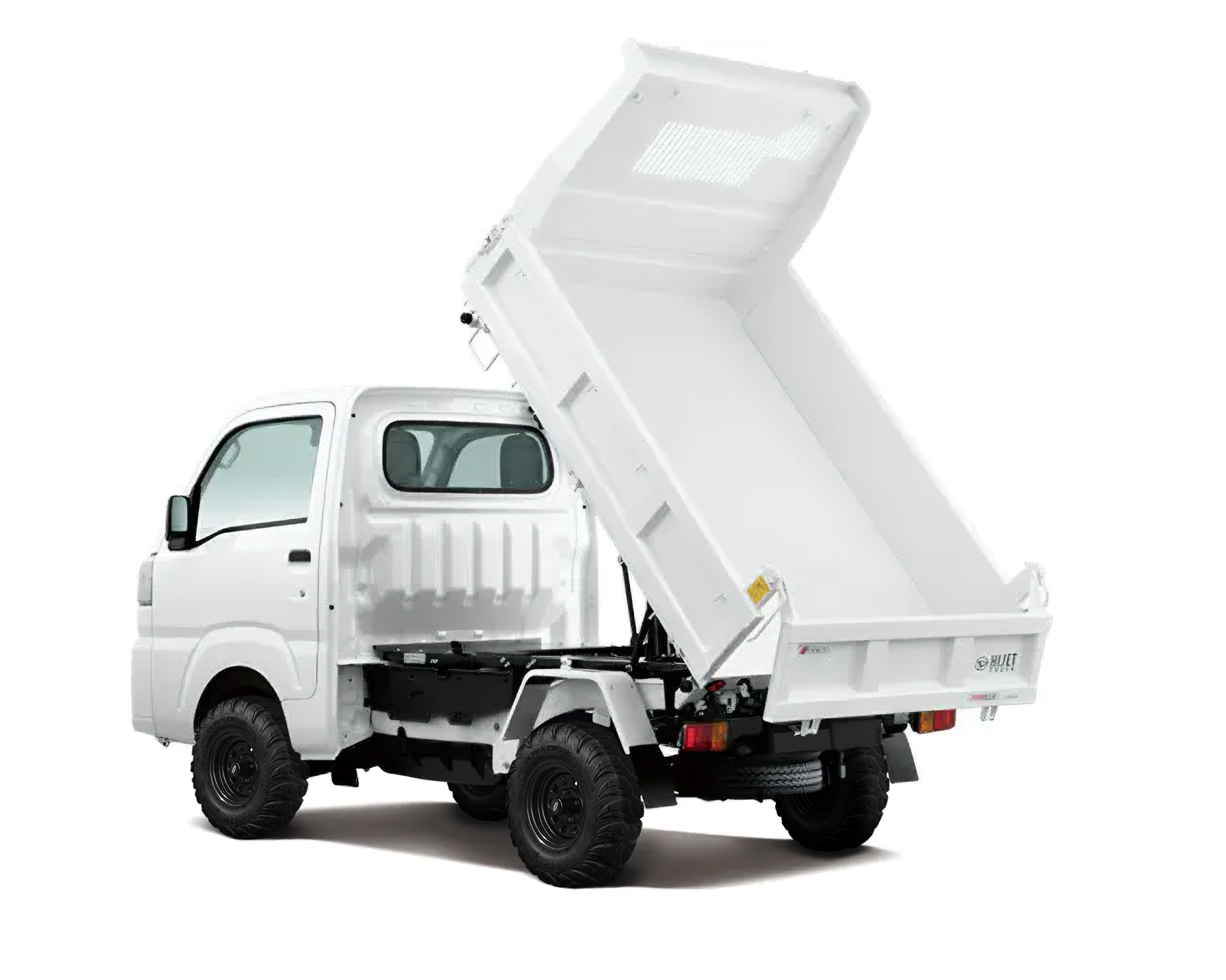Daihatsu Hijet HD Dump from left rear with bed raised (catalog-style image)