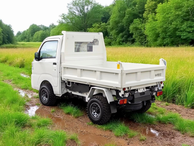 Daihatsu Hijet HD Dump model from left rear in field