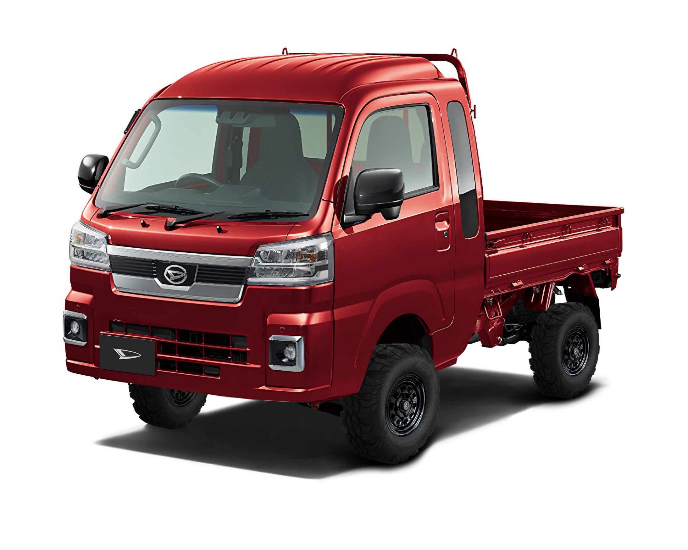Daihatsu Hijet Jumbo 4x4 Japanese mini truck in red from left front