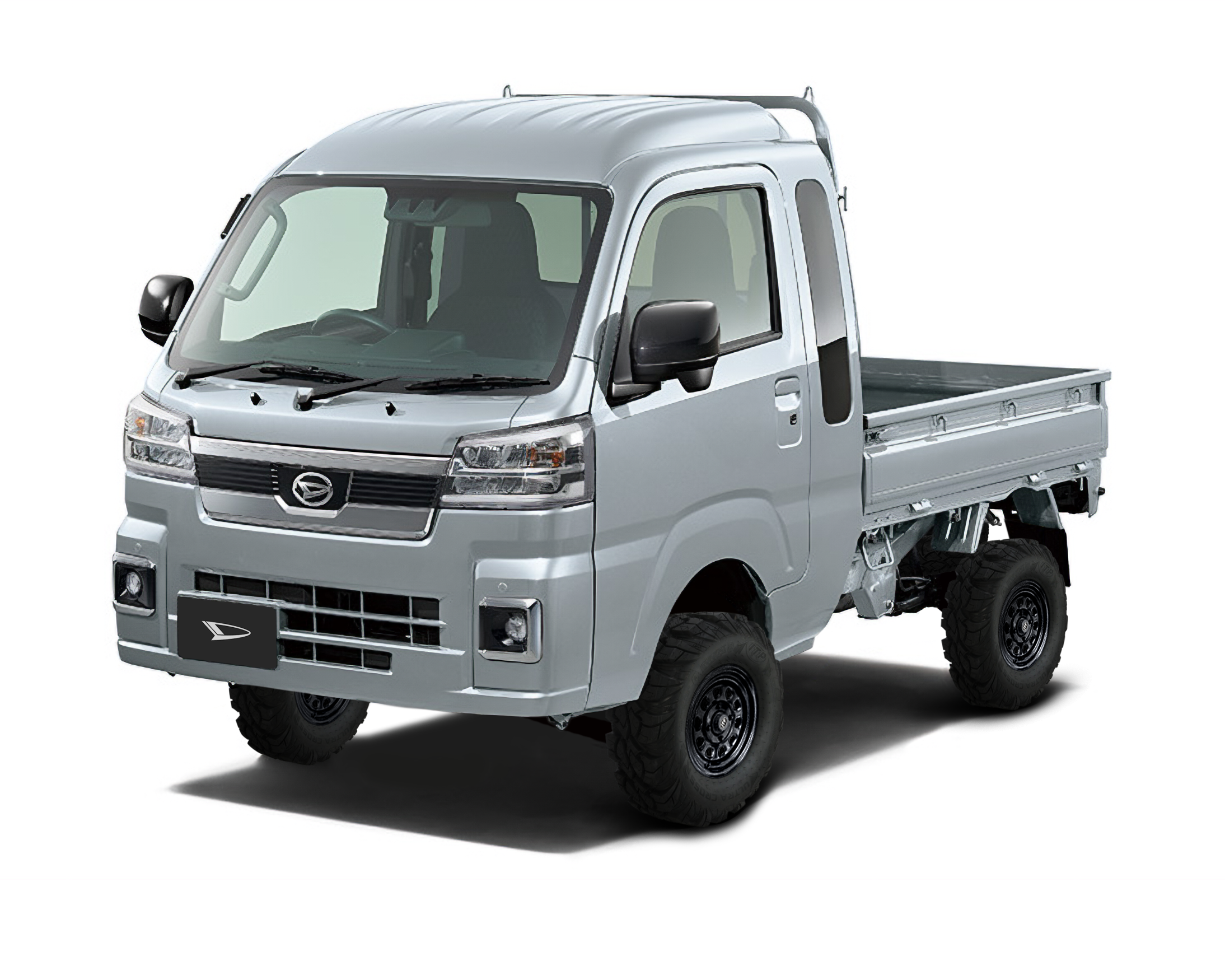 Daihatsu Hijet Jumbo 4x4 Japanese mini truck in silver from left front