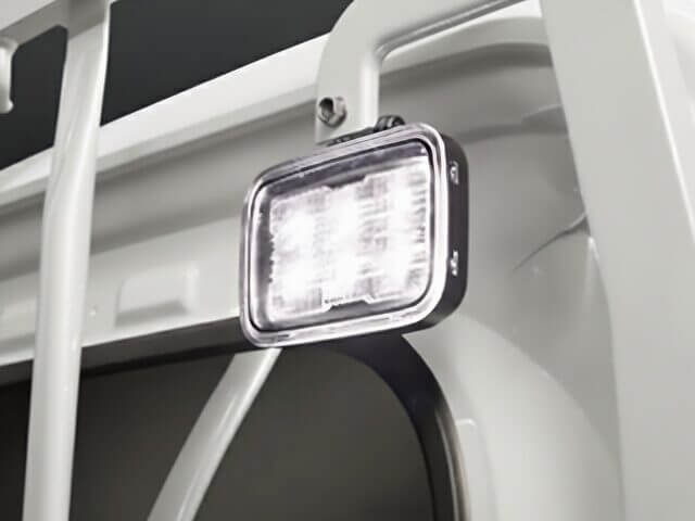 Daihatsu Hijet Scissor Dump 4x4 off-road Japanese mini truck in white rear bed light